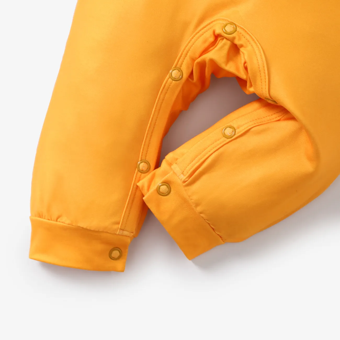 Baby Boy/Girl  Childlike Animal Print Button Long Sleeves Jumpsuit Yellow big image 1
