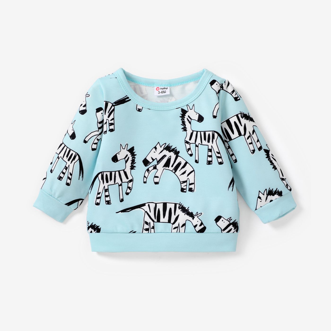 Sweat-shirt Bébé Fille à Manches Longues Et Imprimé Animal Turquoise/rose
