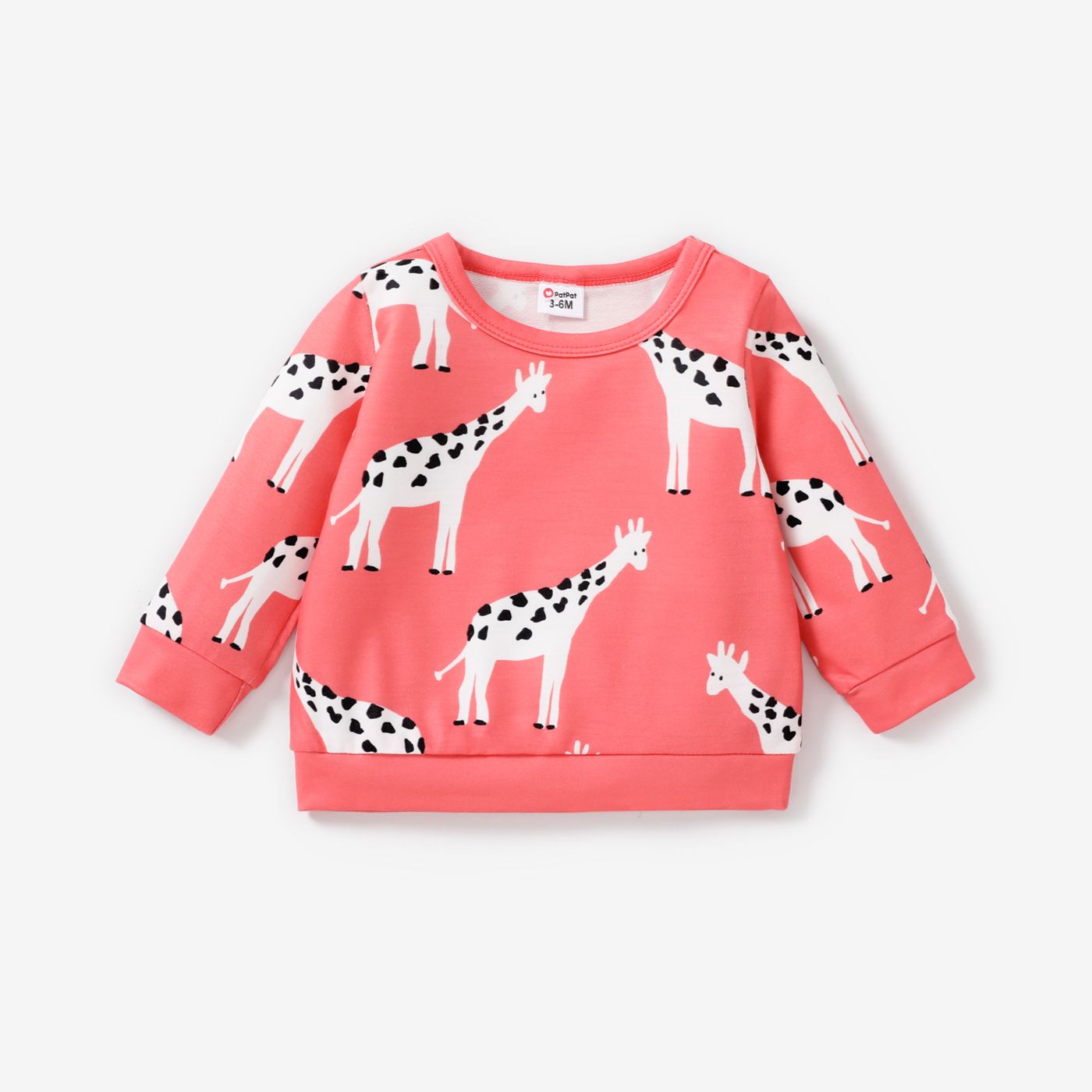 Sweat-shirt Bébé Fille à Manches Longues Et Imprimé Animal Turquoise/rose