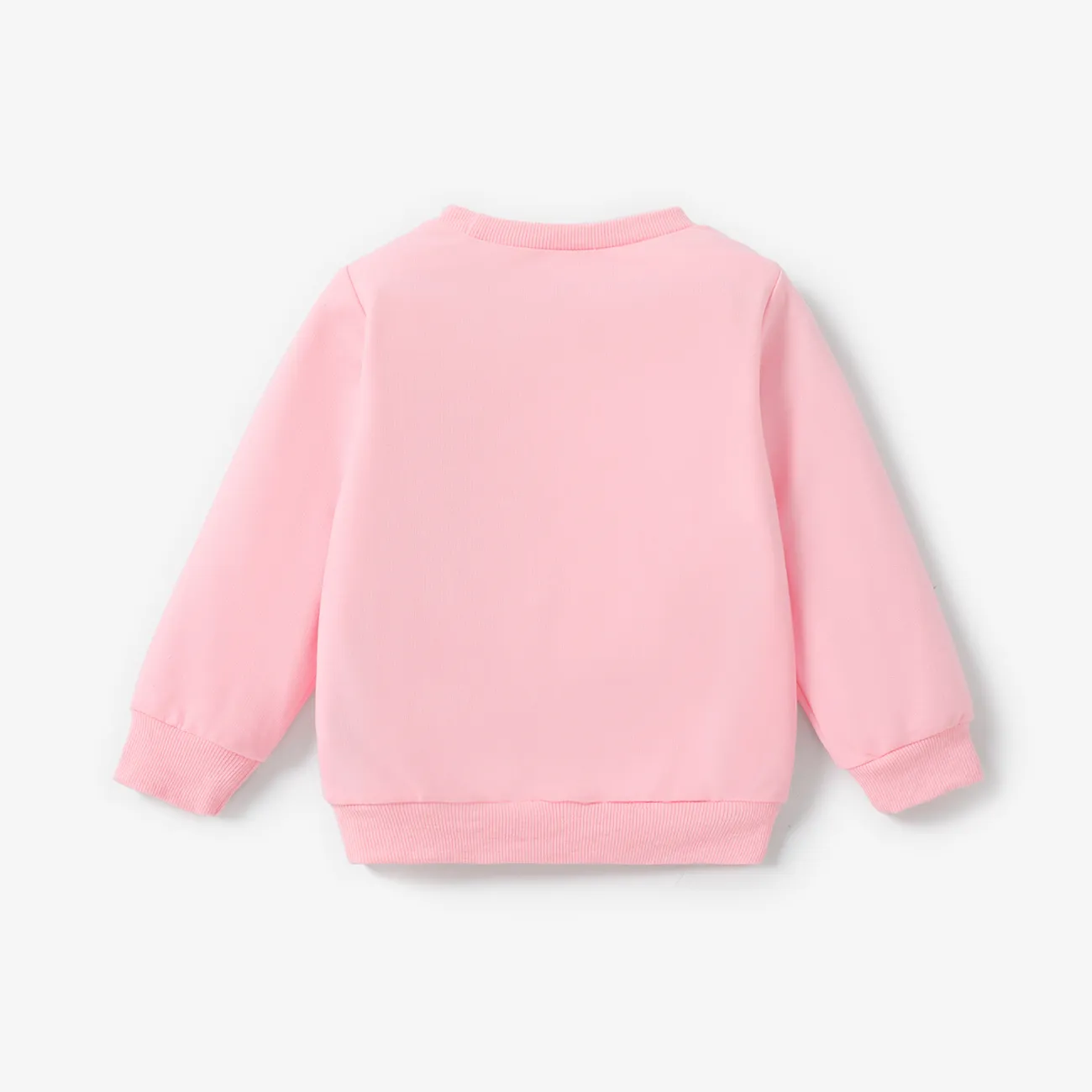 Criança Menina Casual Sweatshirt Rosa Claro big image 1