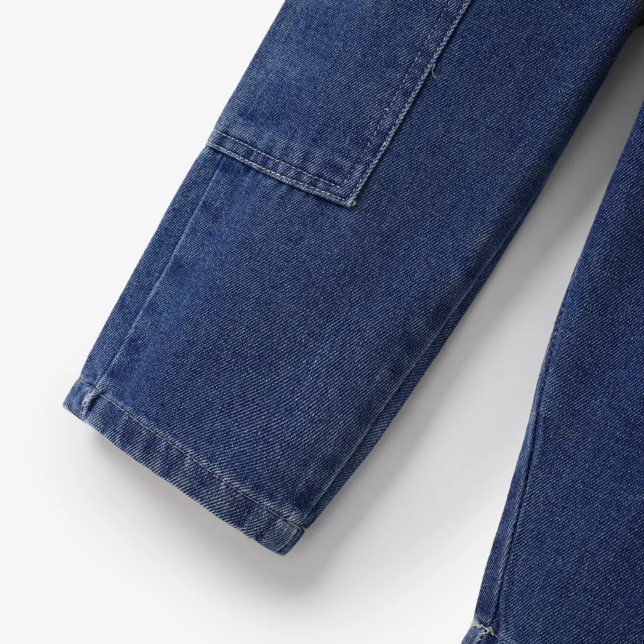 2 Stück Kleinkinder Unisex Aufgesetzte Tasche Lässig Jeans blau big image 1