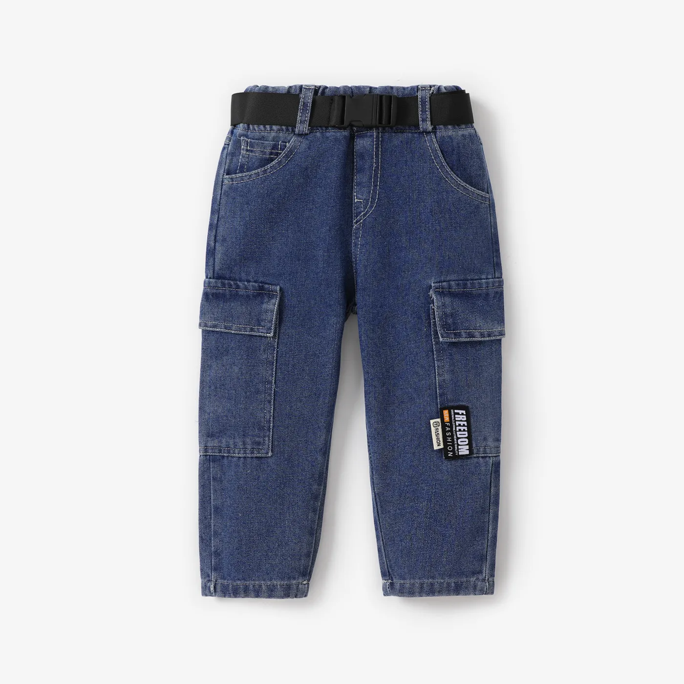 Toddler Boy Solid Trendy Casual Patch Pocket Jean