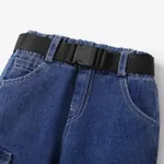 جينز 2 - 6 سنوات للجنسين جيب مخيط خارجي لون سادة أزرق image 5