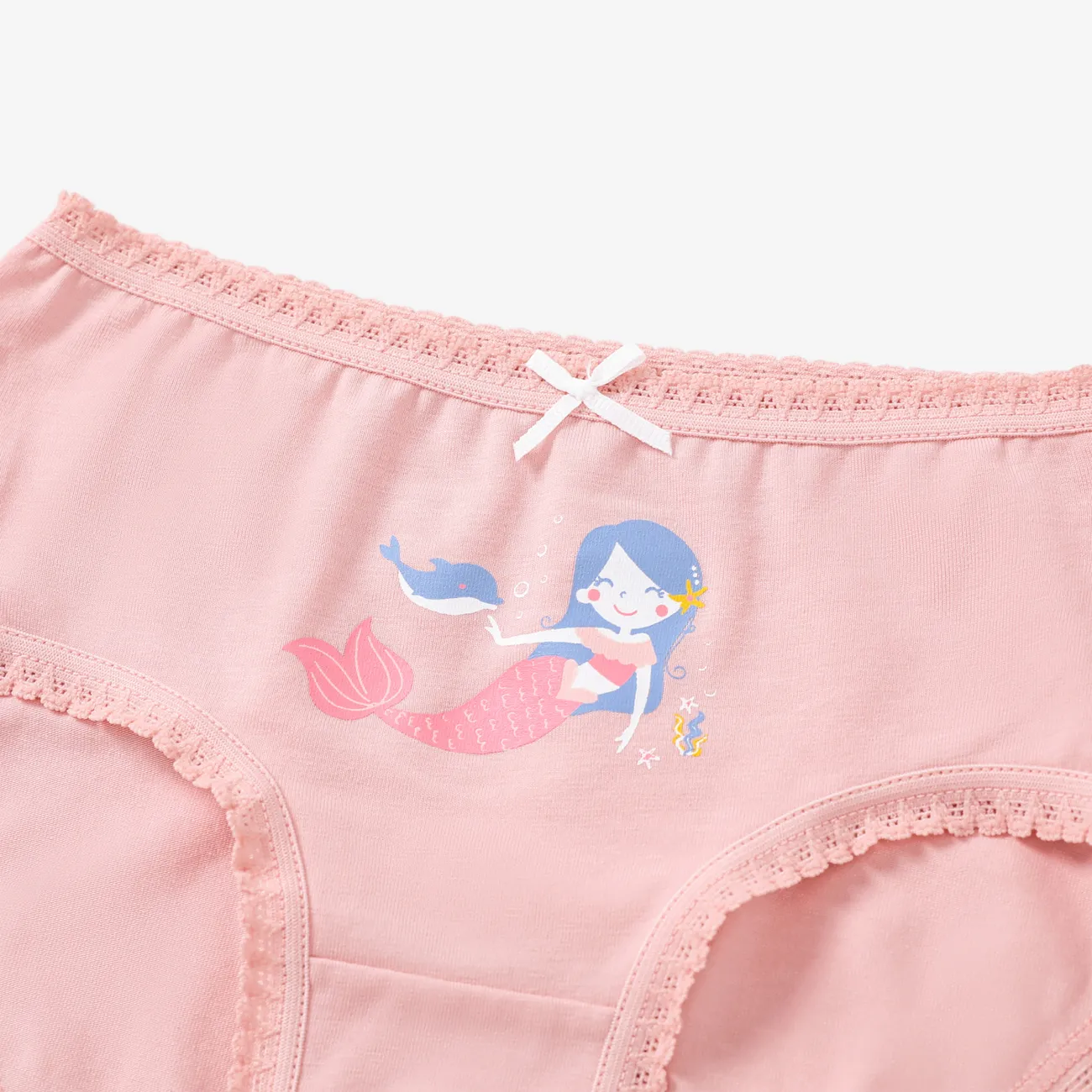 4pcs Kid Girl 3D Hyper-Tactile Cotton Lindo Animal Print Underwear Set Rosa oscuro big image 1