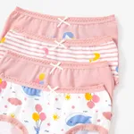 4pcs Kid Girl 3D Hyper-Tactile Cotton Cute Animal Print Underwear Set  image 3