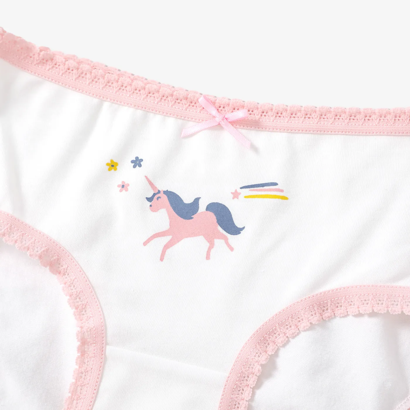 4pcs Kid Girl 3D Hyper-Tactile Cotton Cute Animal Print Underwear Set Multi-color image 5