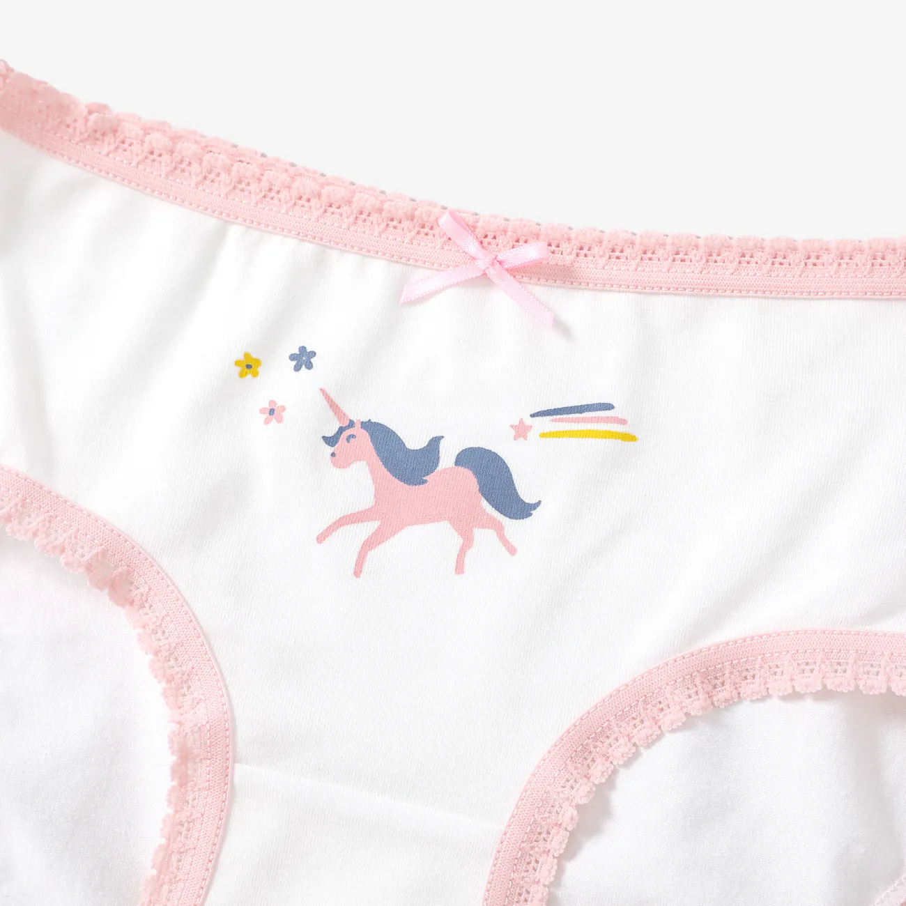 4pcs Kid Girl 3D Hyper-Tactile Cotton Cute Animal Print Underwear Set Multi-color big image 1