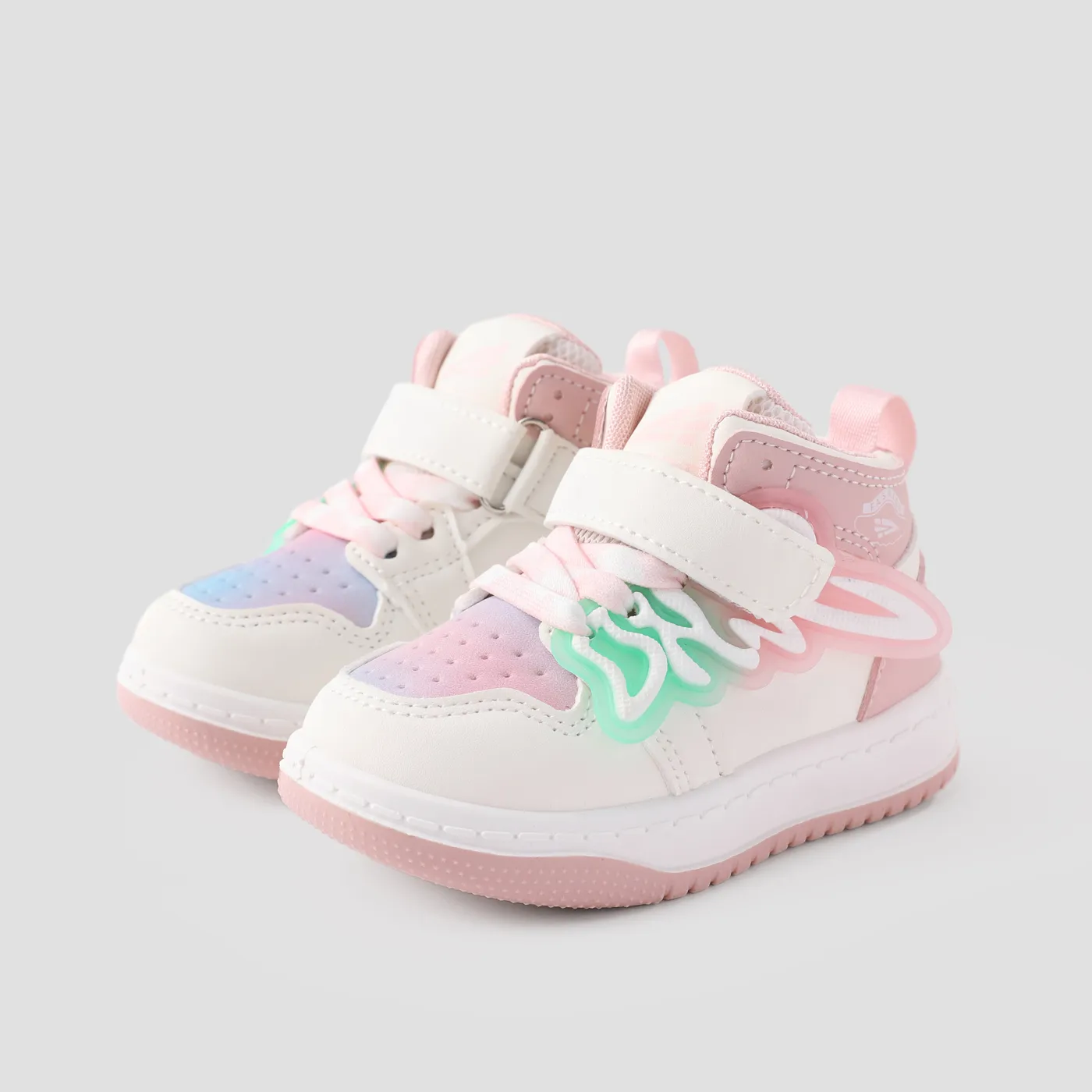 Toddler & Kids Wing Pattern Gradient Velcro Casual Shoes Pink big image 1