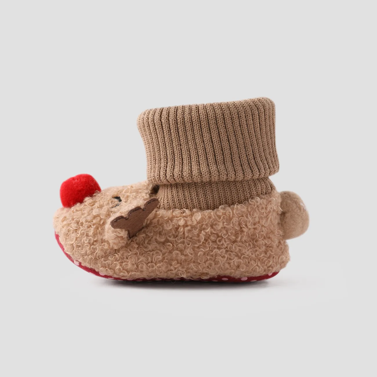 عيد الميلاد طفل 3D الحيوان على شكل أحذية Prewalker كاكي big image 1