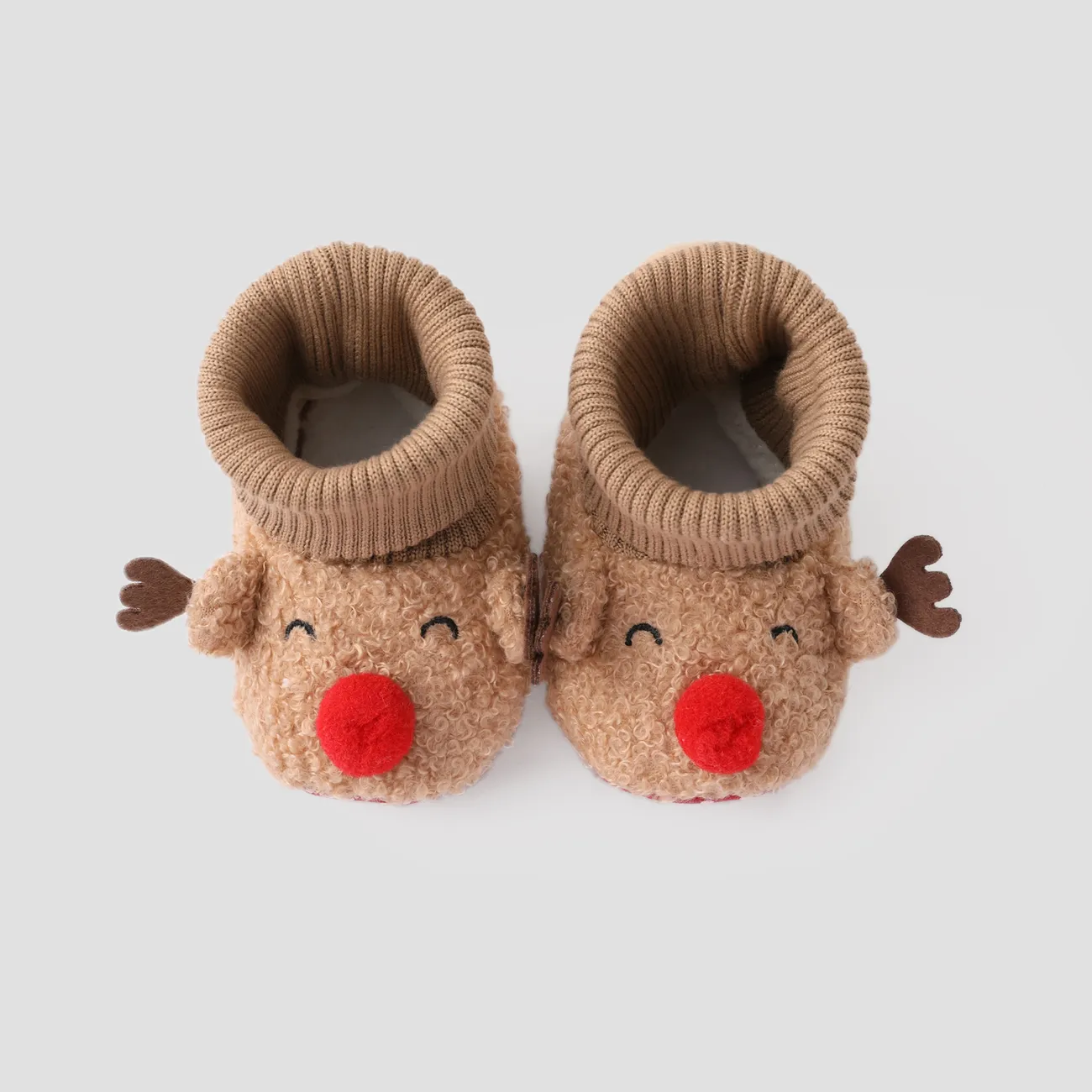 Christmas Toddler 3D Animal shaped Prewalker Shoes Khaki big image 1