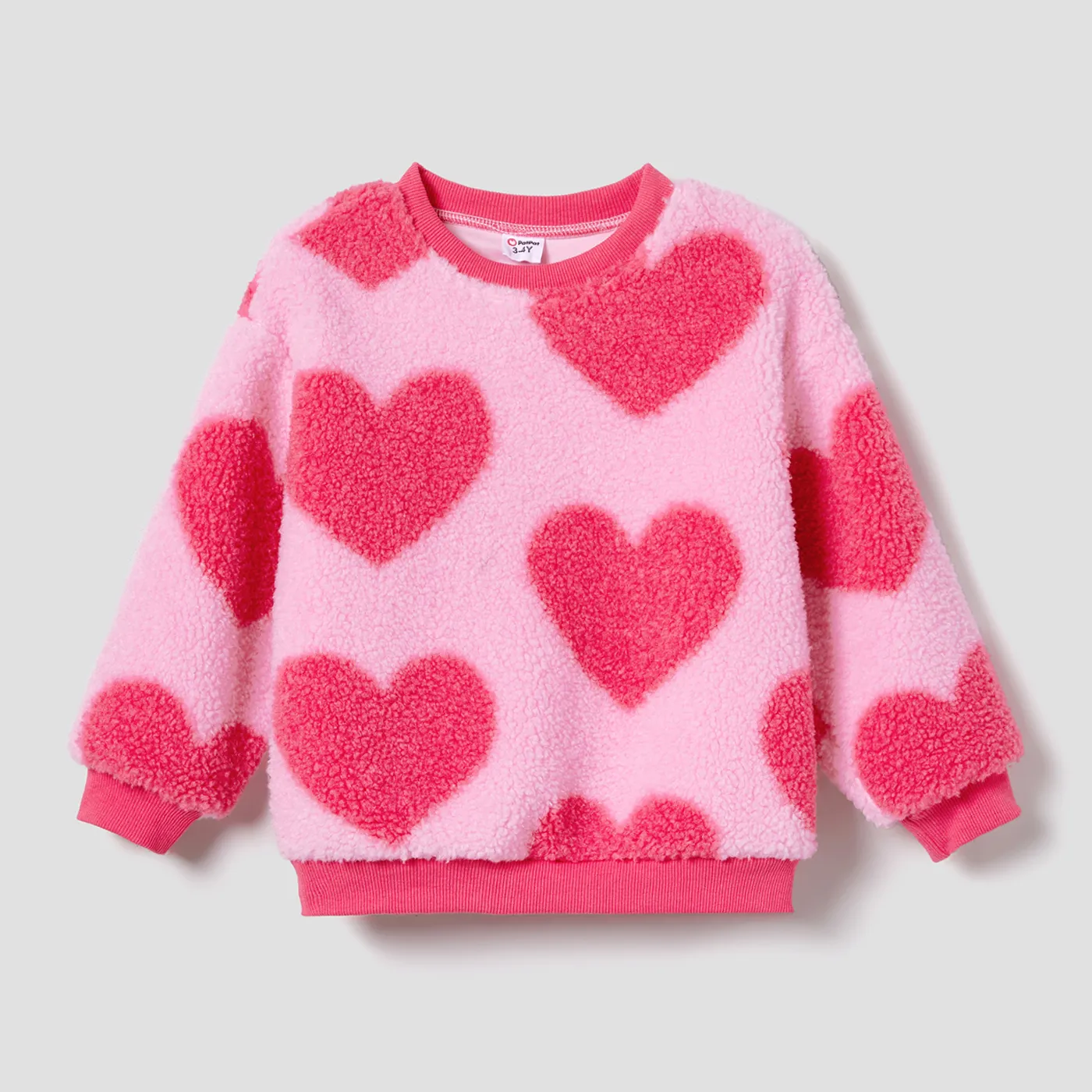 

Valentine's Day Mommy and Me Sweet Heart-shaped Long-sleeve Fleece Tops