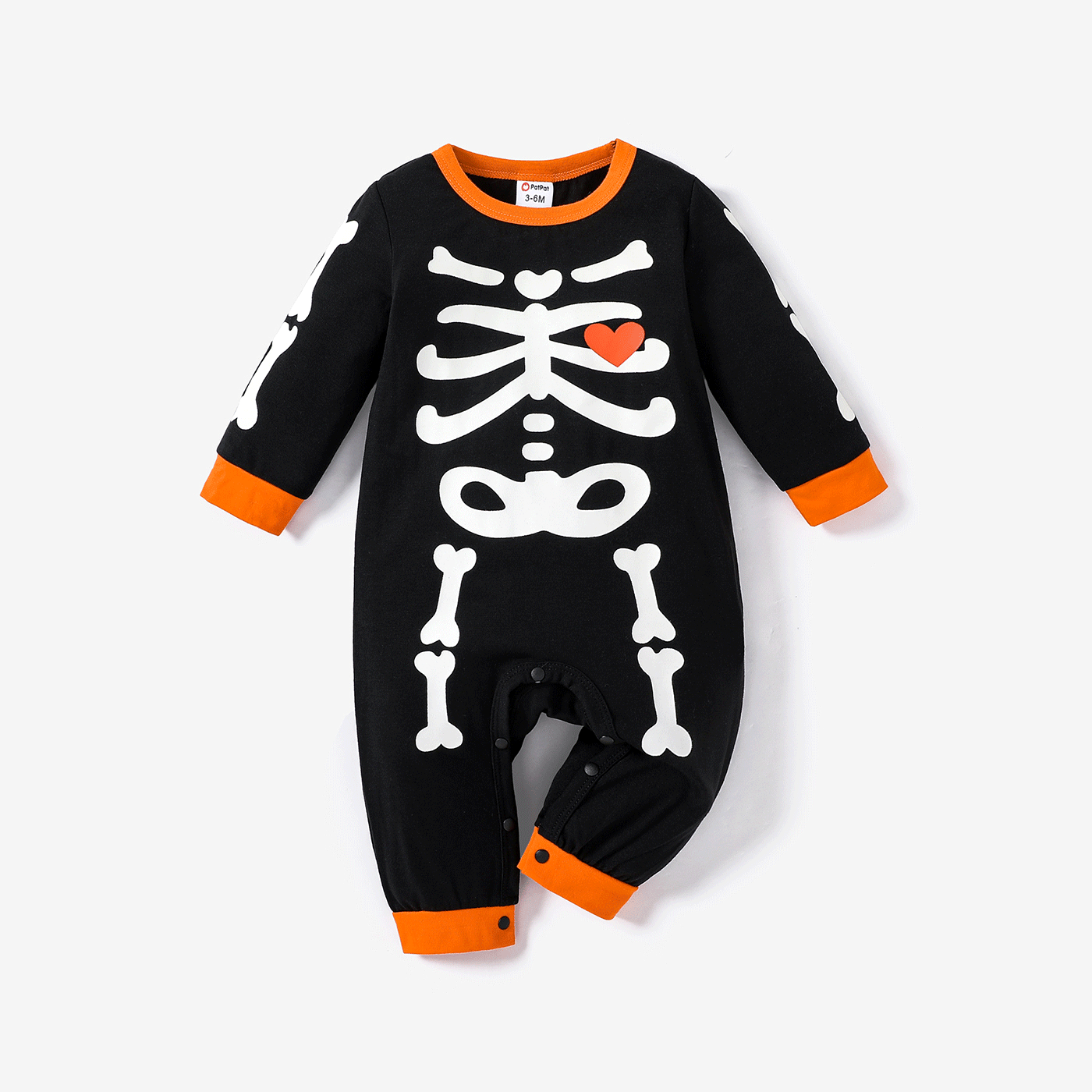 Halloween Bébé Garçon 96% Coton Combinaison Phosphorescente à Manches Longues Et Imprimé Squelette