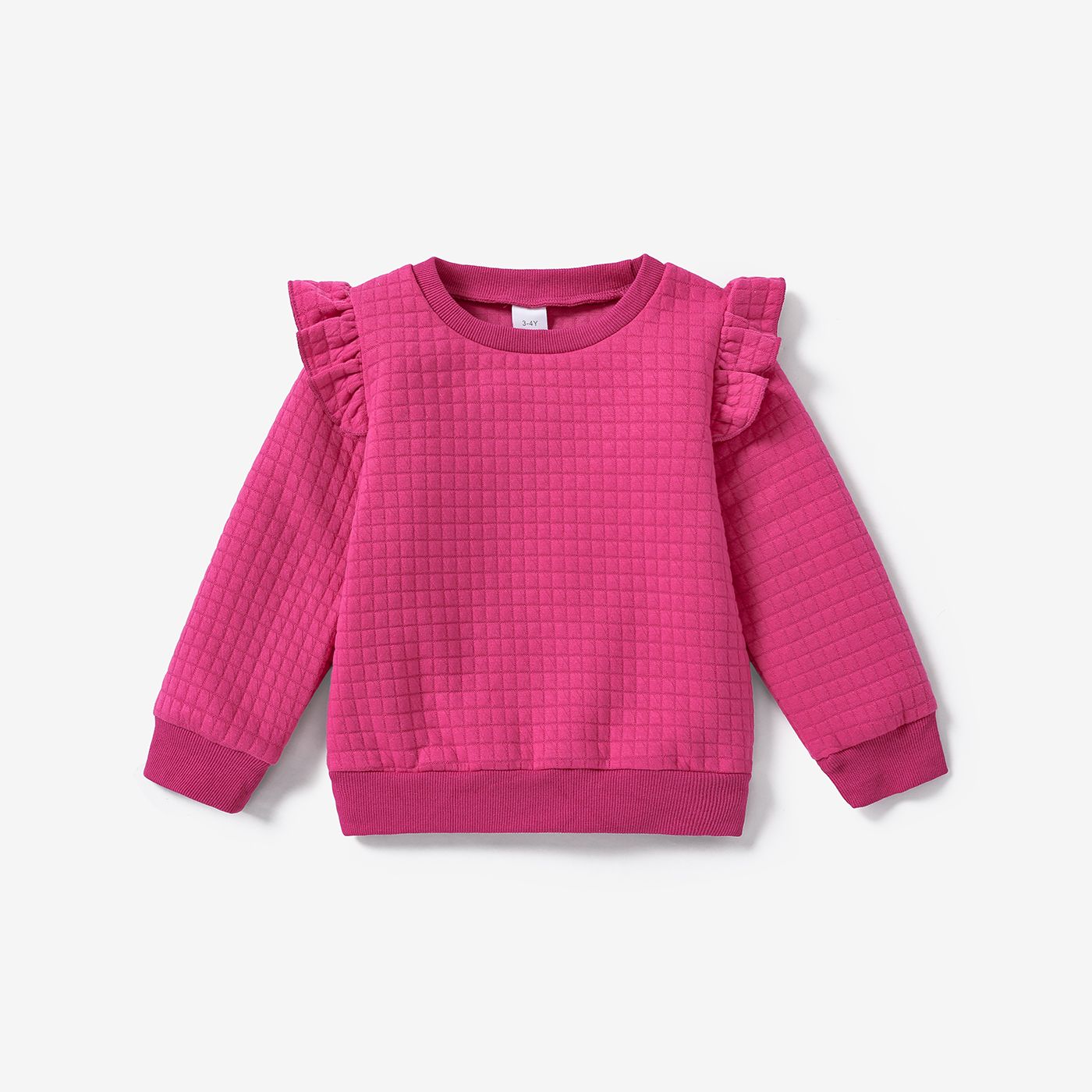 Sweat-shirt Uni Texturé à Volants Pour Bébé Fille