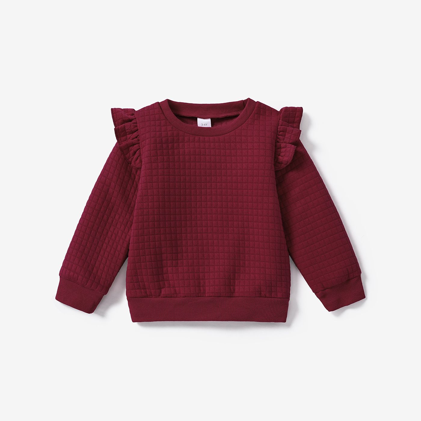 Sweat-shirt Uni Texturé à Volants Pour Bébé Fille