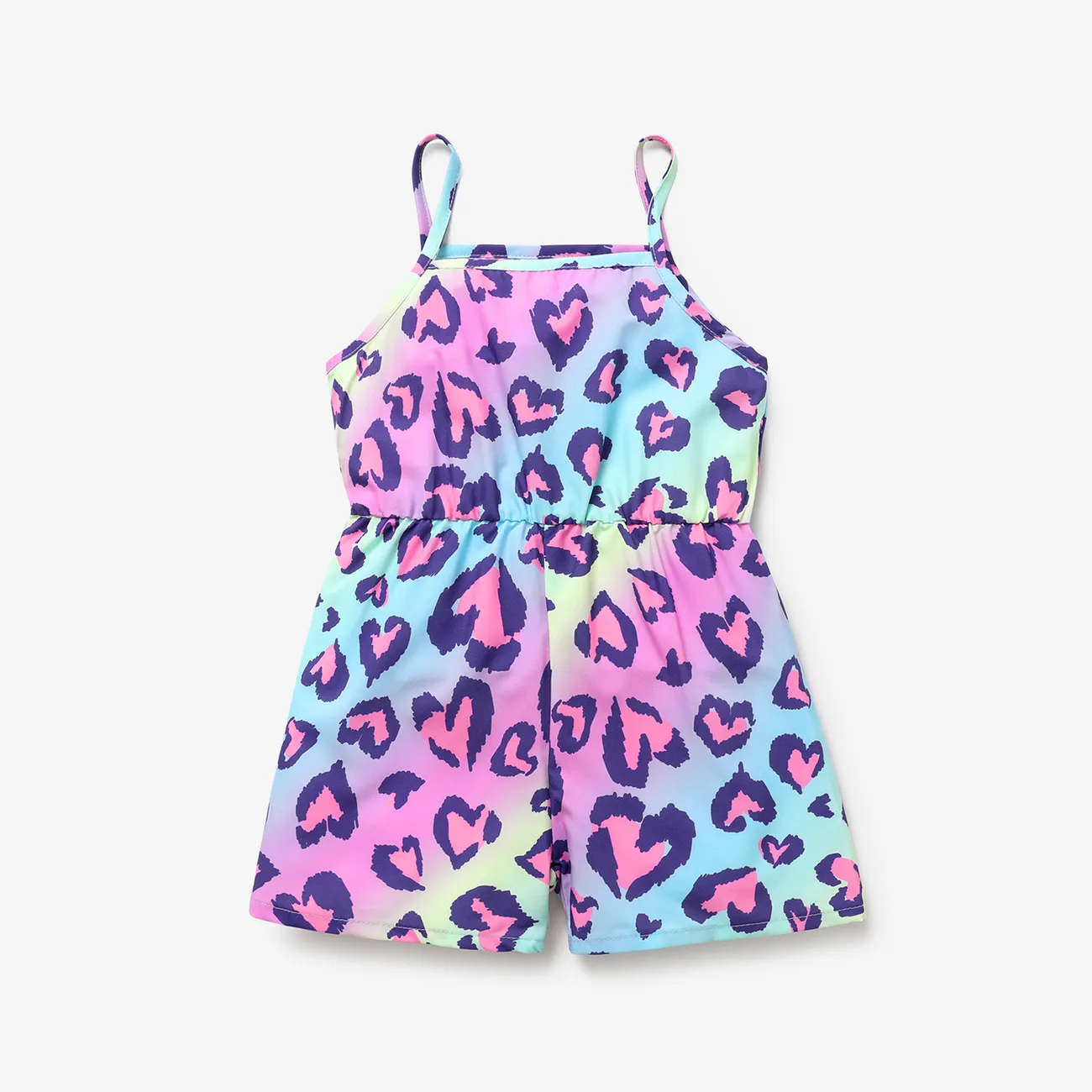 Toddler Girl Allover Leopard Print Slip Romper Multicolour-1 big image 1
