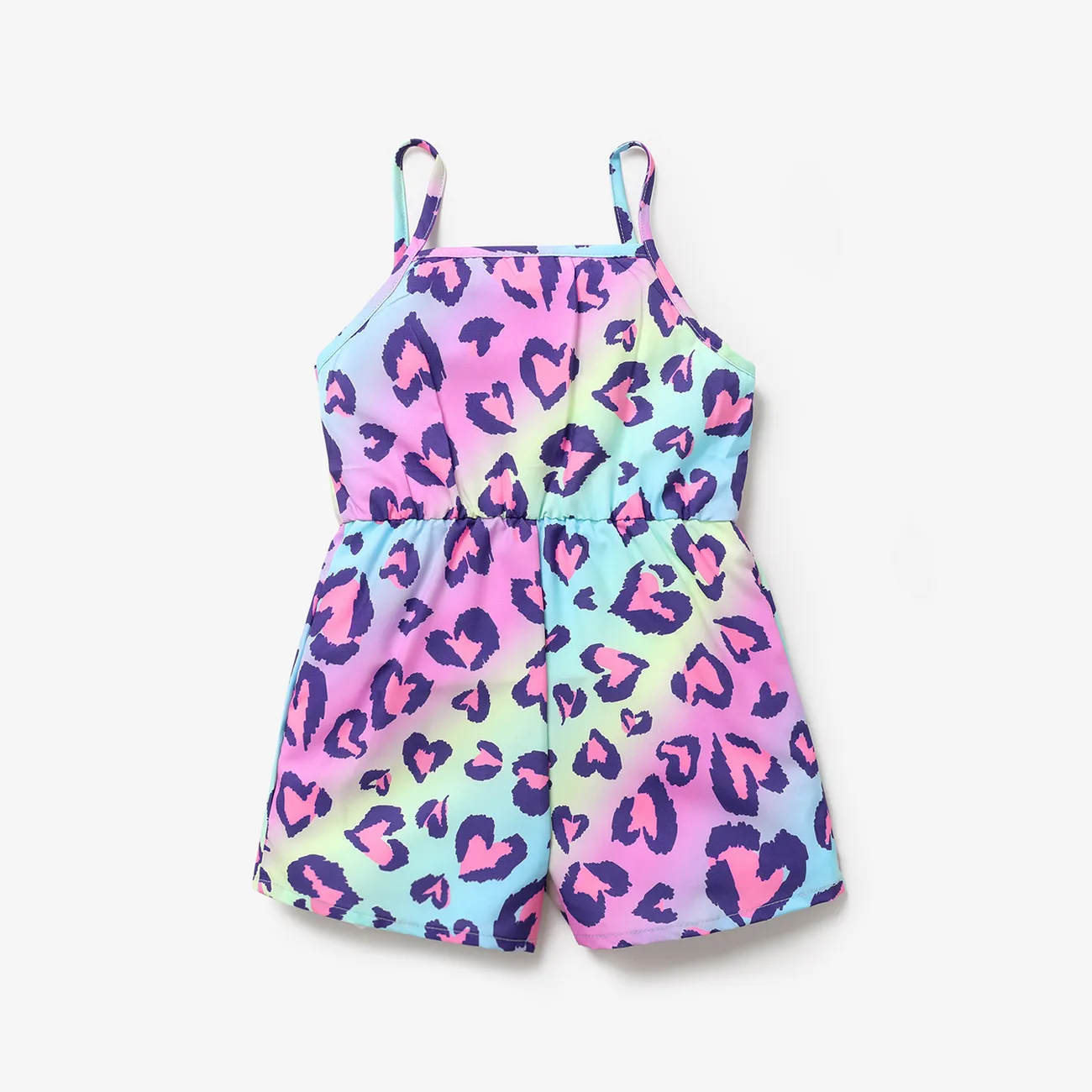 Toddler Girl Allover Leopard Print Slip Romper Multicolour-1 big image 1