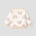 Baby Boy/Girl Allover Rainbow Print Long-sleeve Fuzzy Sweatshirt  image 2