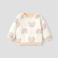 Baby Boy/Girl Allover Rainbow Print Long-sleeve Fuzzy Sweatshirt  image 1