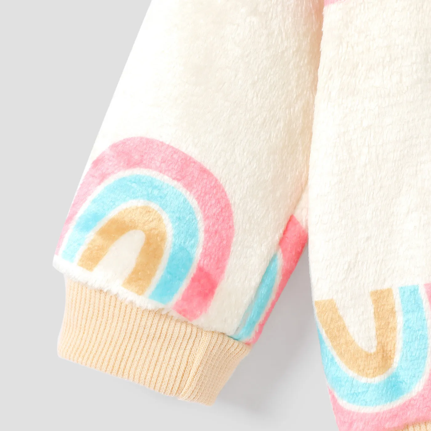 Baby Boy/Girl Allover Rainbow Print Long-sleeve Fuzzy Sweatshirt  image 4