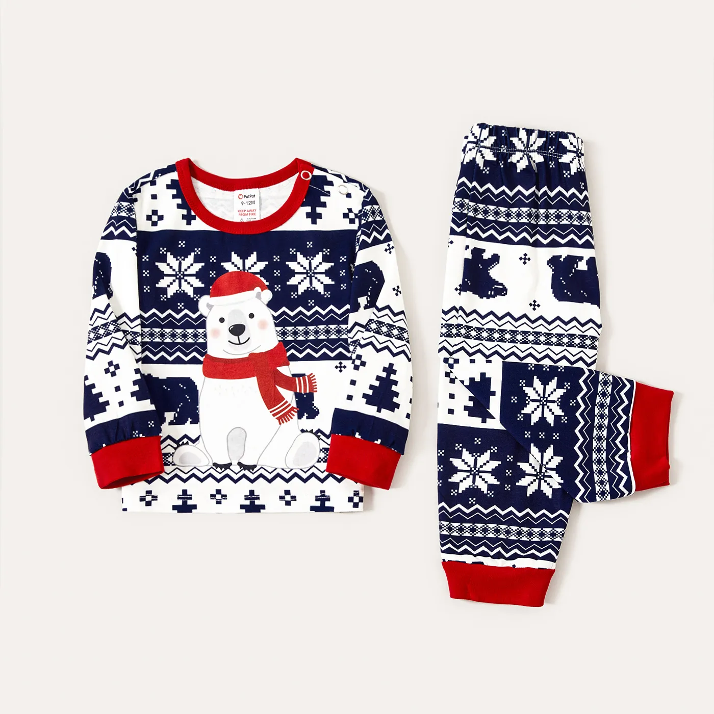 Natal Look de família Manga comprida Conjuntos de roupa para a família Pijamas (Flame Resistant)  big image 1