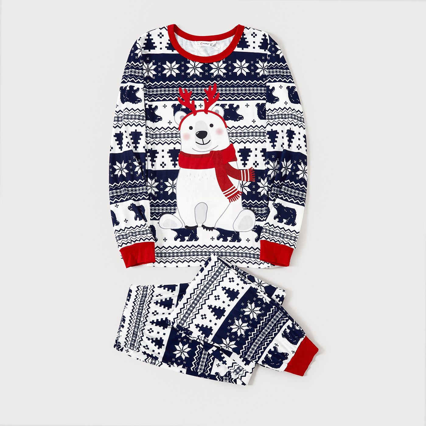 Christmas Family Matching Bear Print Long-sleeve Pajamas Sets(Flame Resistant)