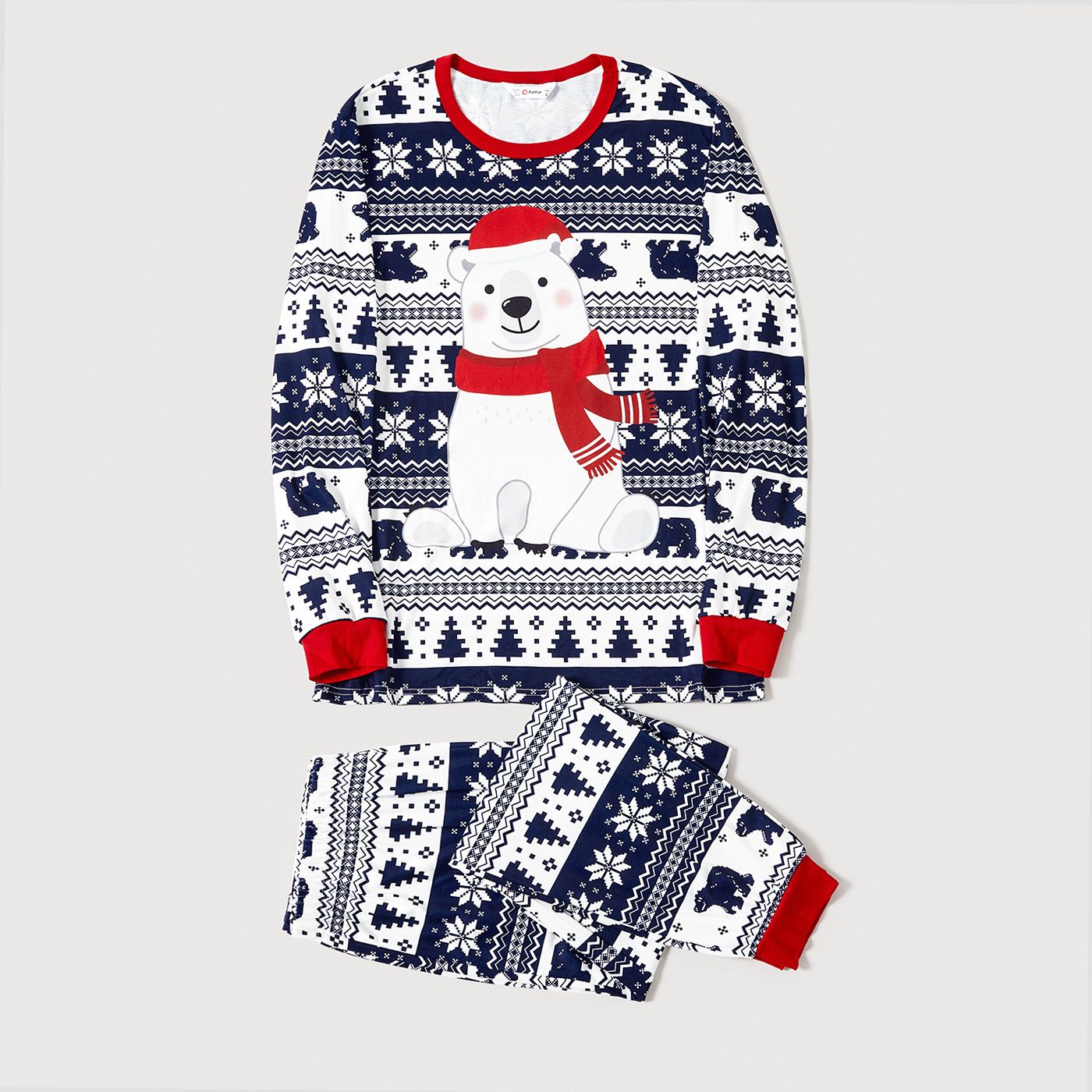 Christmas Family Matching Bear Print Long-sleeve Pajamas Sets(Flame Resistant)