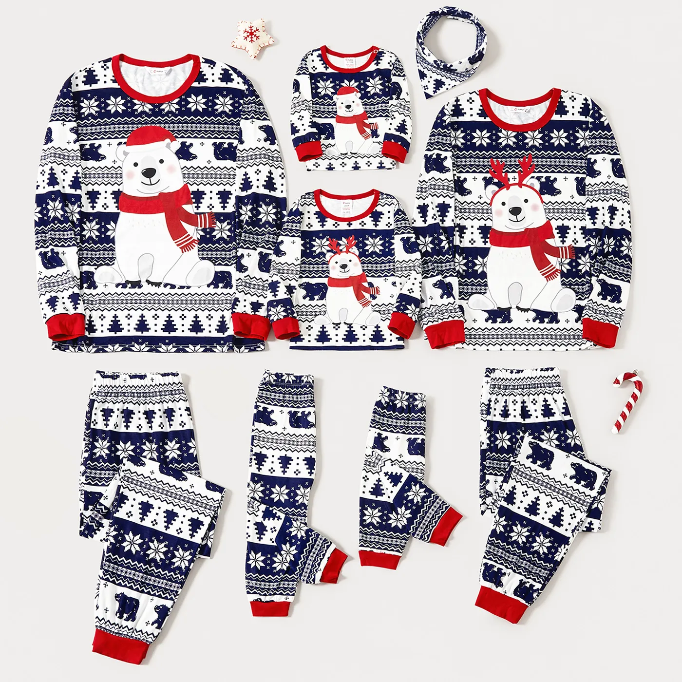 Natal Look de família Manga comprida Conjuntos de roupa para a família Pijamas (Flame Resistant)  image 2
