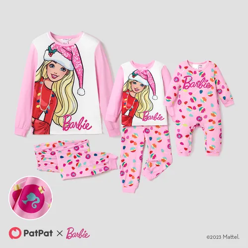 Barbie Mom and Me Christmas Pattern Print Pajamas Sets (Flame Resistant)