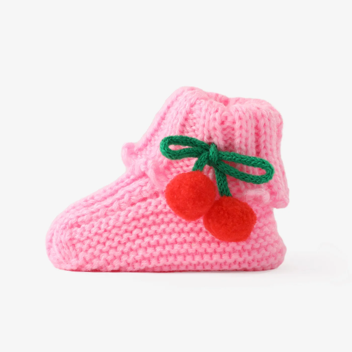 Baby Handmade Pompom Decor Soft Sole Prewalker Shoes Pink image 4