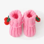 Baby Handmade Pompom Decor Soft Sole Prewalker Shoes Pink