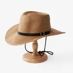 Daddy and Me Solid color western cowboy straw hat, 100% bamboo pulp fiber material  image 3