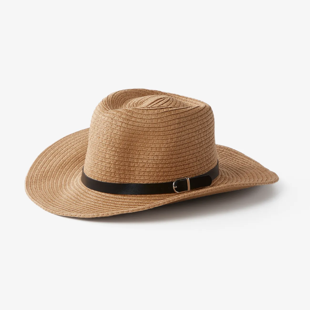 Daddy and Me Solid color western cowboy straw hat, 100% bamboo pulp fiber material Khaki big image 1