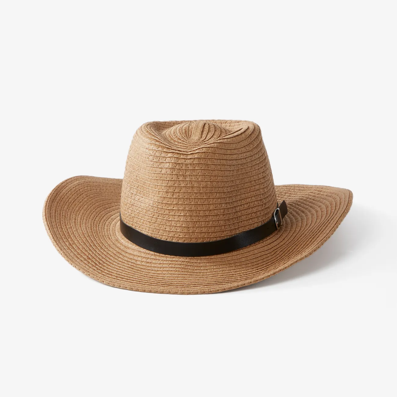Daddy and Me Solid color western cowboy straw hat, 100% bamboo pulp fiber material Khaki big image 1