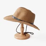 Daddy and Me Solid color western cowboy straw hat, 100% bamboo pulp fiber material  image 4