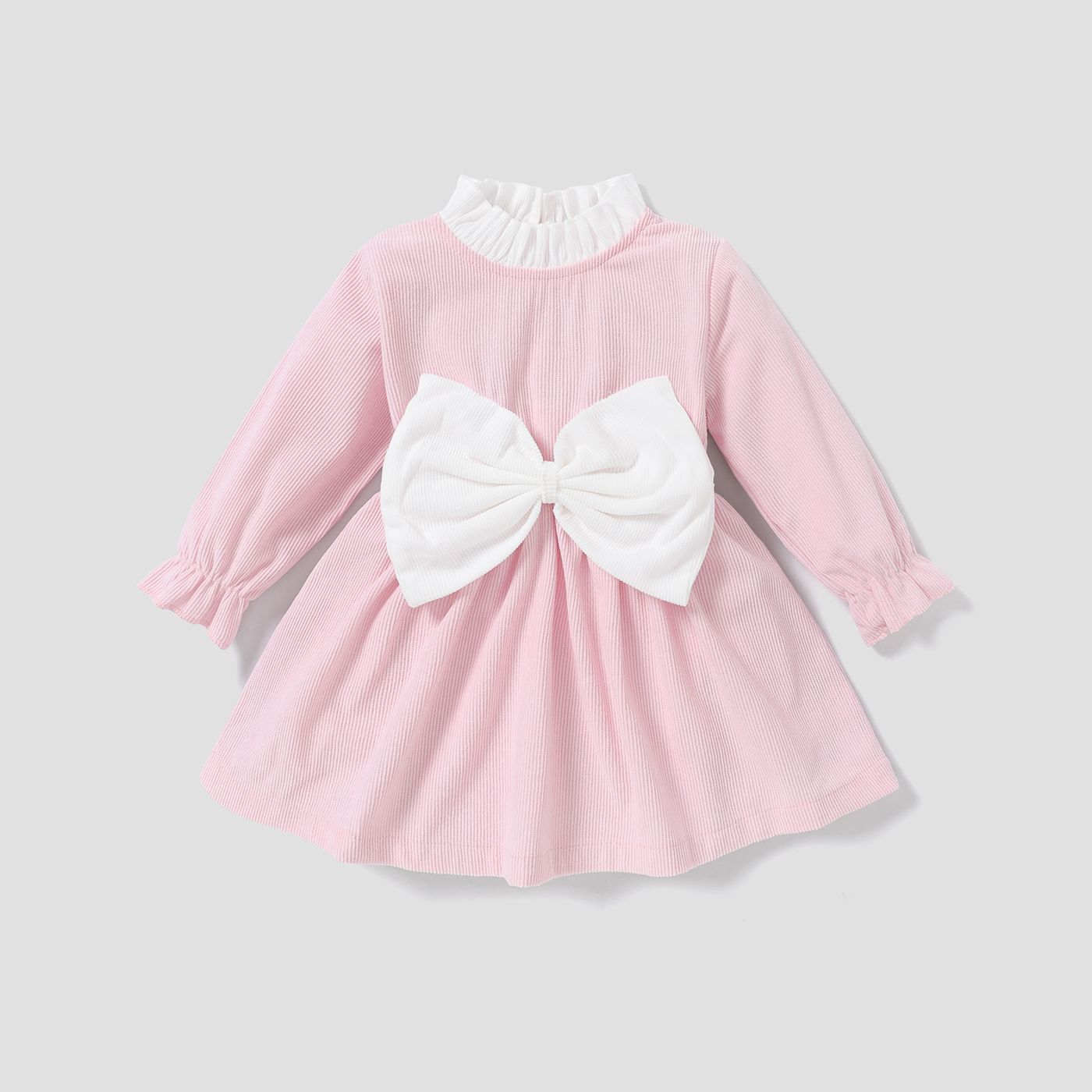 Baby Girl Sweet Solid Color 3D Robe à Manches Longues