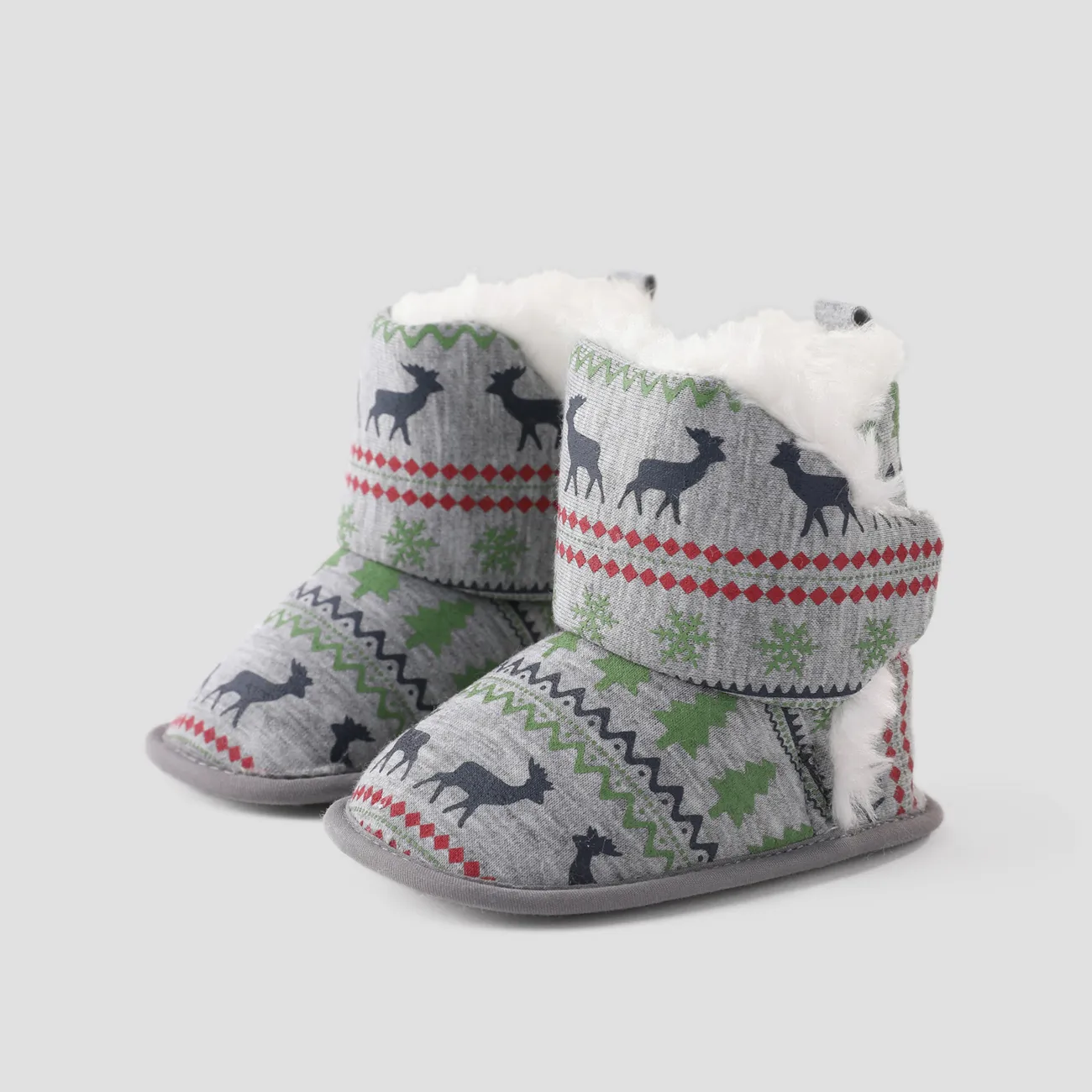 Christmas Baby & Toddler Festival Theme Print Snow Boots Prewalker Shoes  big image 1