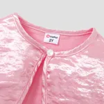 2PCS Toddler Girl Sweet Solid Color Long Sleeve Jacket /Camisole Dress Set   image 4