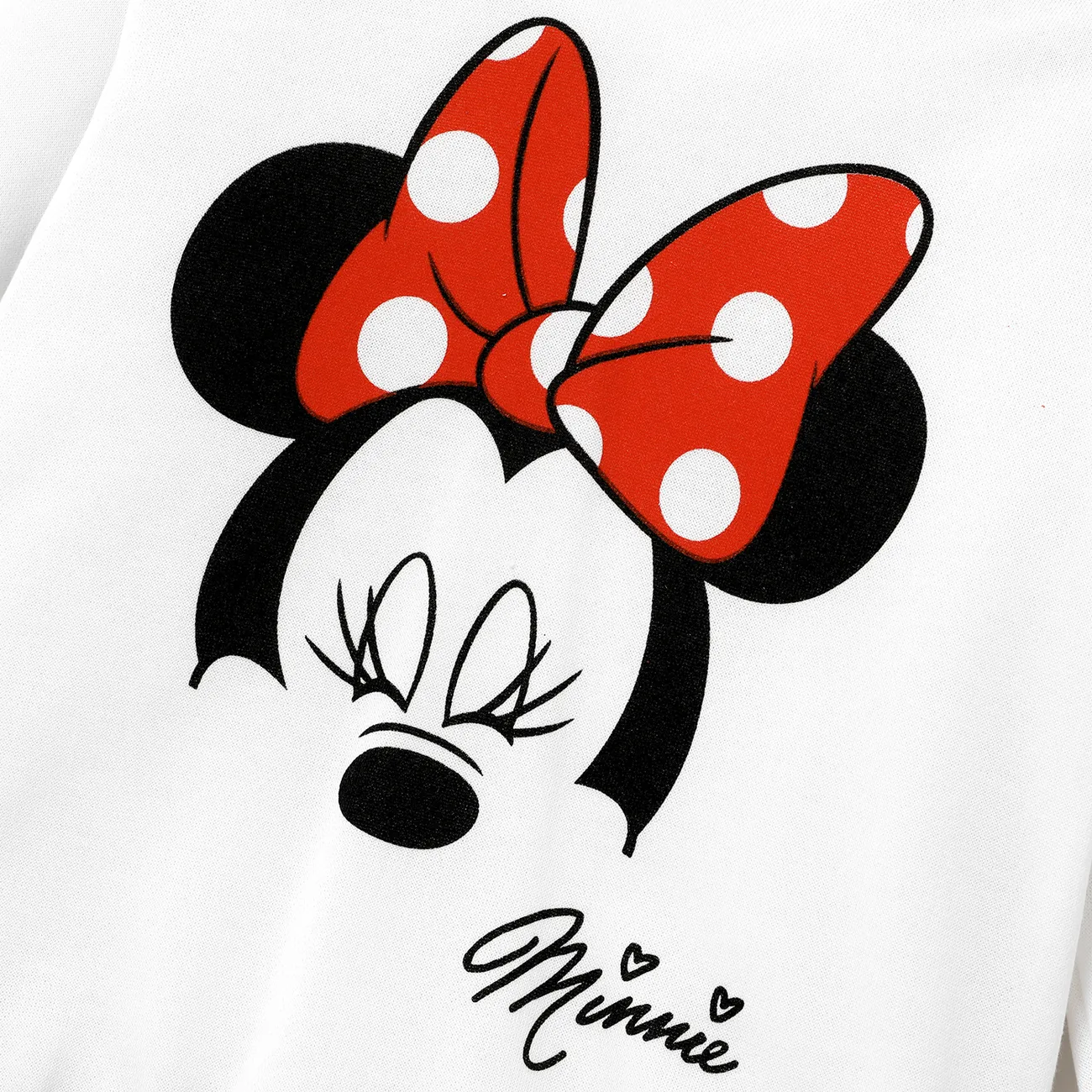 Disney Mickey and Friends Kid Girls 1pc Polka Dots Print Long-sleeve Hooded Top/Pants  White big image 1