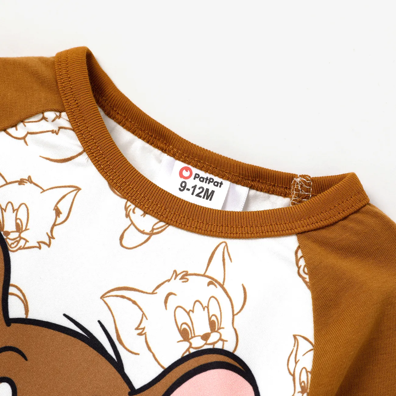 Tom and Jerry 嬰兒 男 鈕扣 童趣 長袖 嬰兒套裝 棕色 big image 1