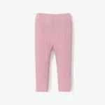 Baby Girl 95% Cotton Ribbed Solid Pants Leggings Pink