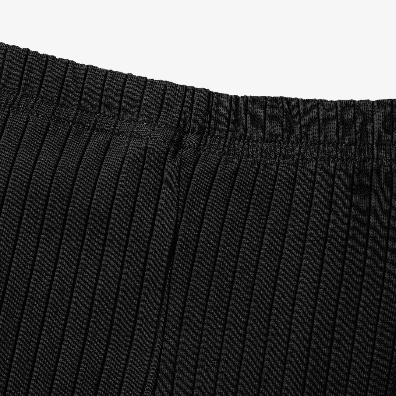 Baby Girl 95% Cotton Ribbed Solid Pants Leggings Black big image 1