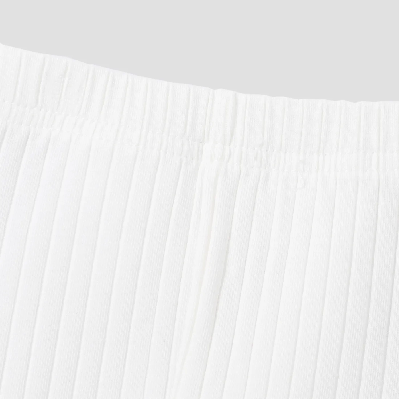 Baby Girl 95% Cotton Ribbed Solid Pants Leggings White image 3