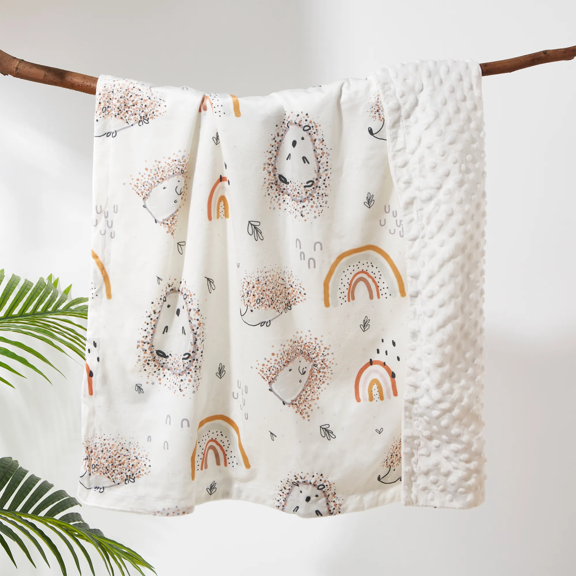 Comfort Cute Animal Pattern Baby Blanket White image 2