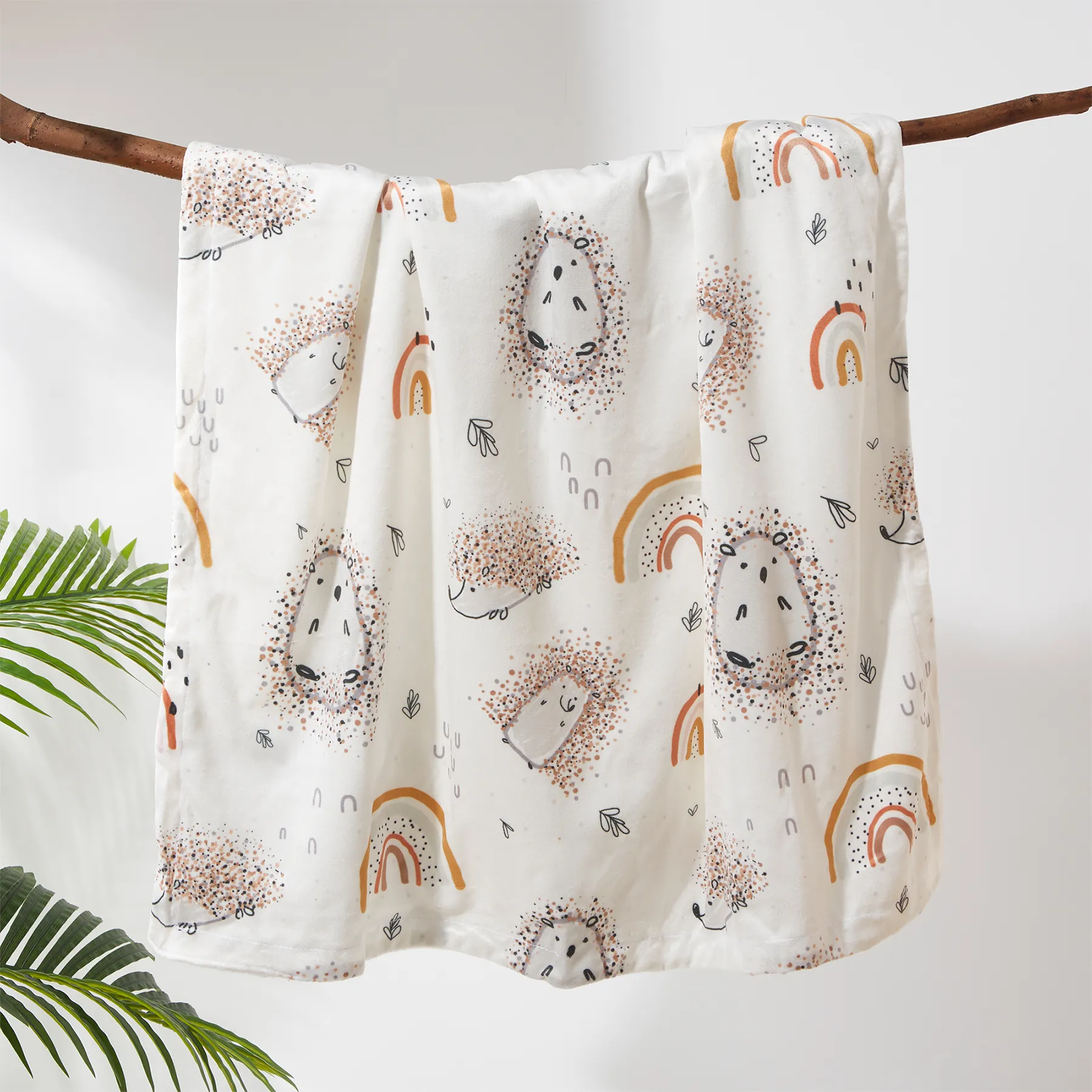 Comfort Cute Animal Pattern Baby Blanket White image 3