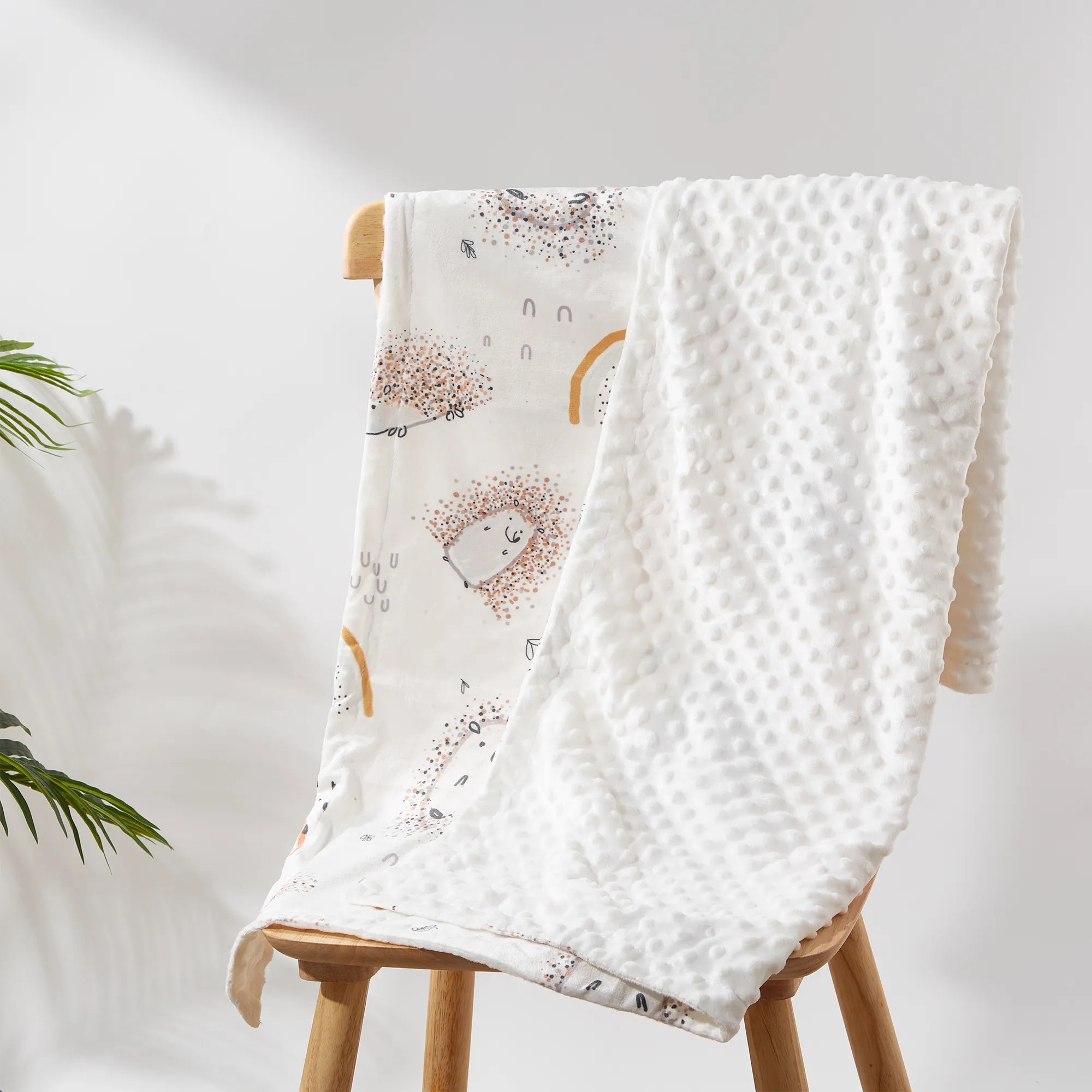 Comfort Cute Animal Pattern Baby Blanket White image 4