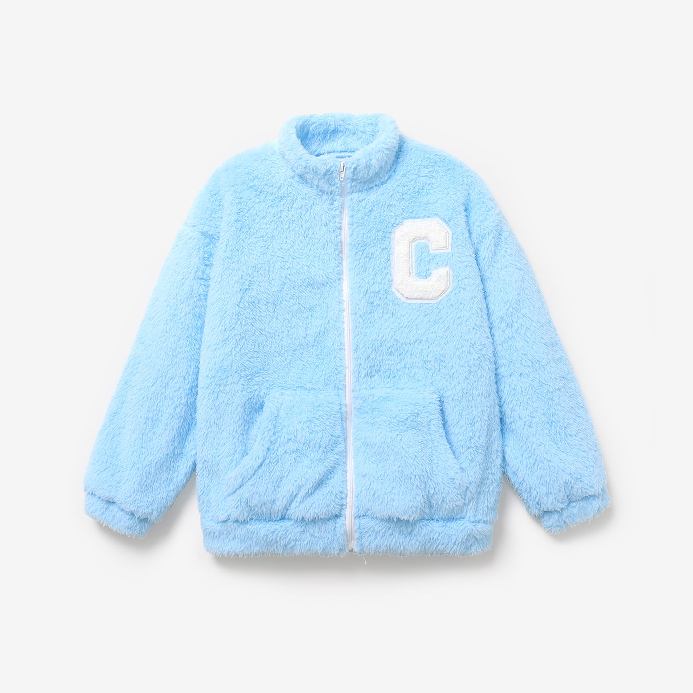 

Kid Girl/boy Solid color Zipper design Warm Coat
