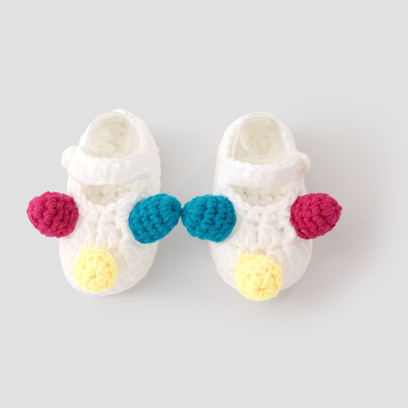 Baby Sweet Hand-woven Bow/Pompom Decor Soft Sole Prewalker Shoes