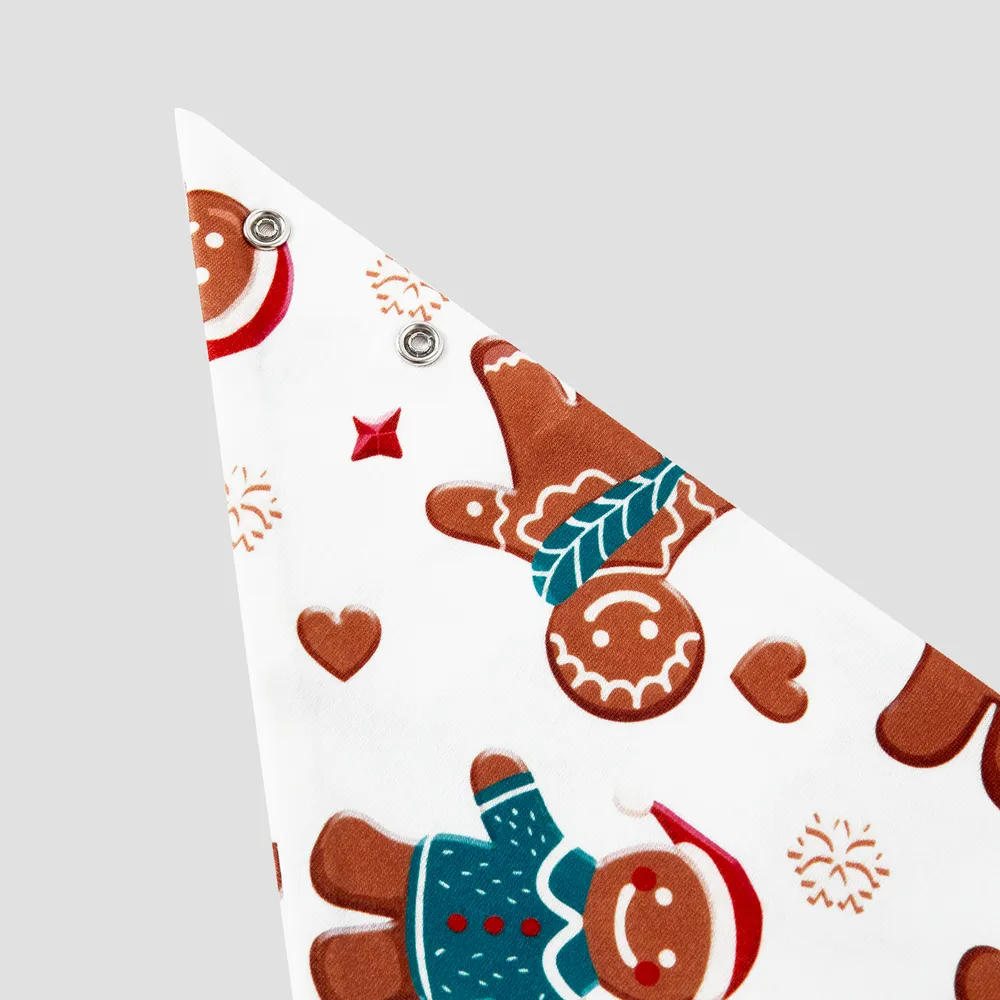 Christmas Cartoon Gingerbread Man Allover Print Family Matching Pajamas Sets (Flame Resistant)  big image 26