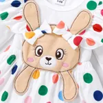 Baby Girl Childlike Hyper-Tactile 3D Design Polka Dot Bunny Dress  image 3