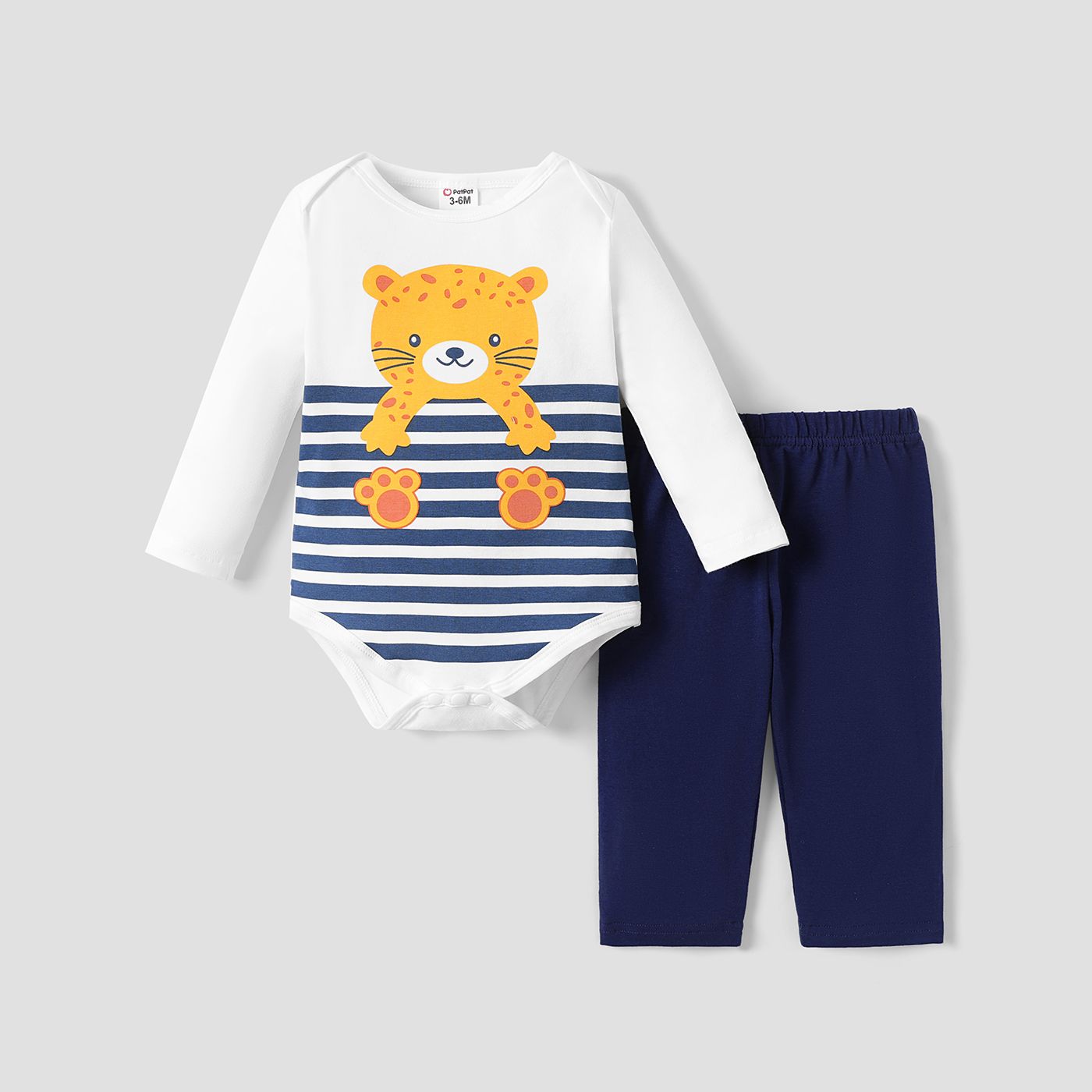 2PCS Baby Boy Stylish Childlike Animal Leopard Pattern Top/ Pant Set